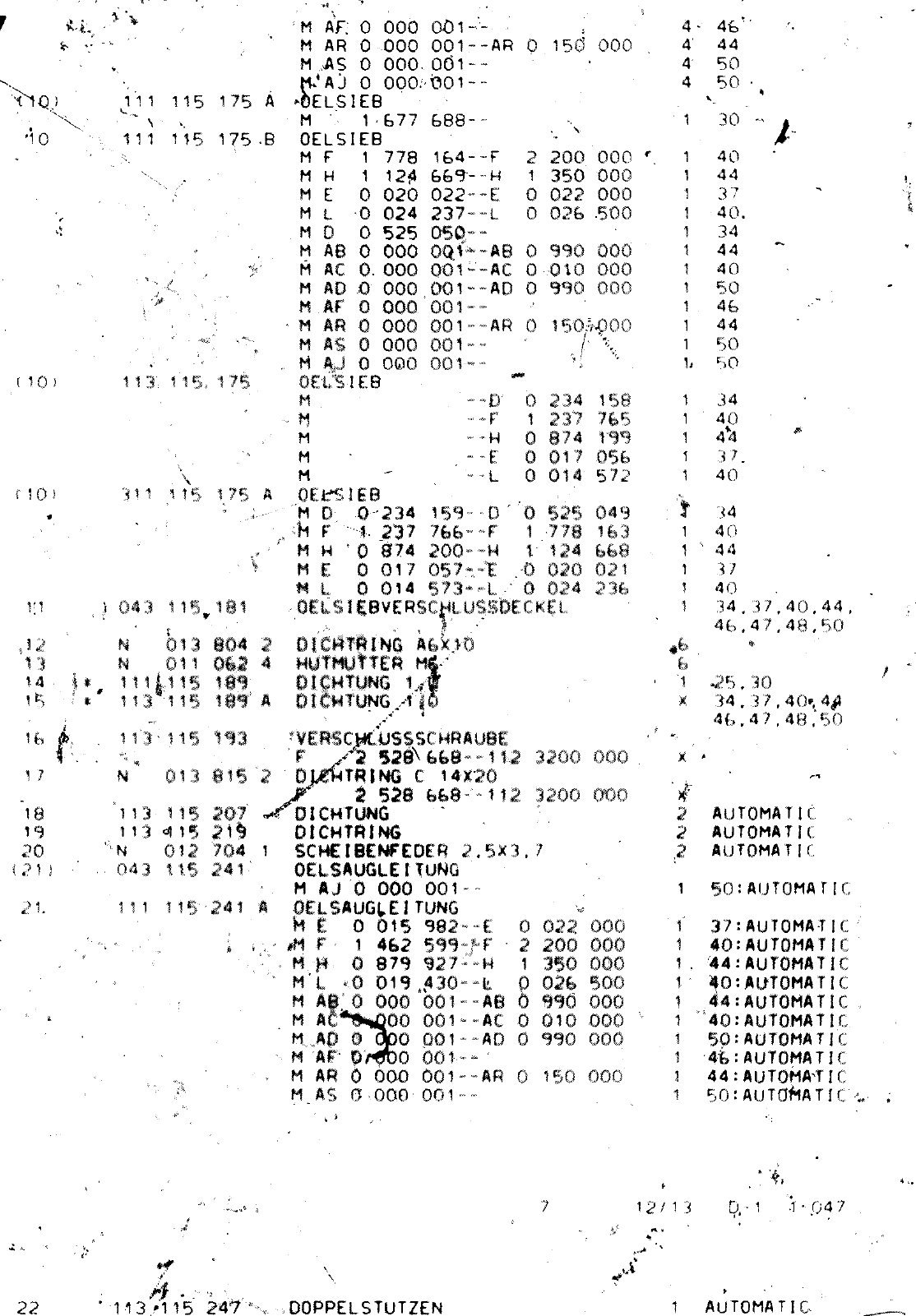 Vorschau VW 1200 1300 F-118 2050 000 Seite 212