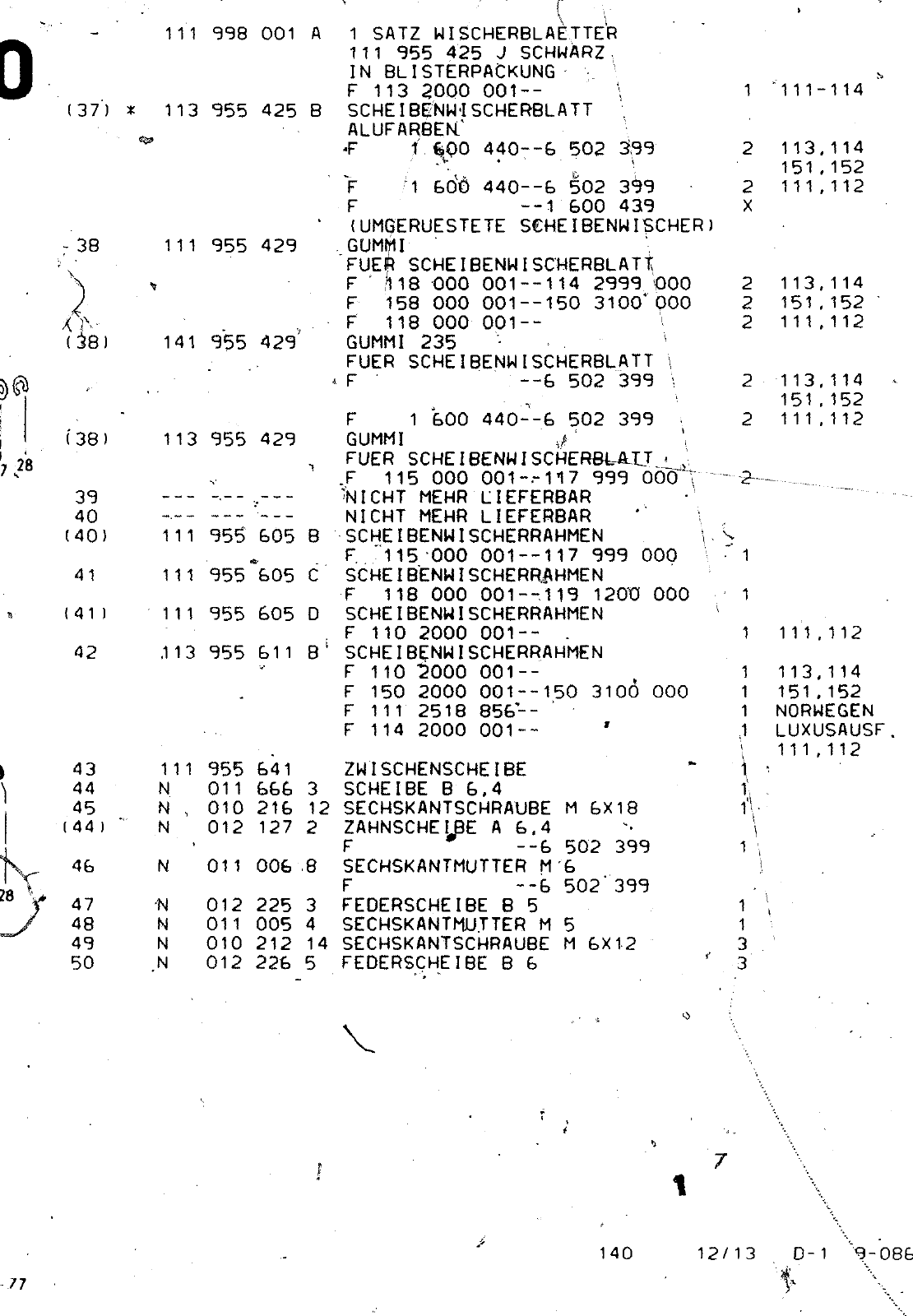 Vorschau VW 1200 1300 F-118 2050 000 Seite 1292