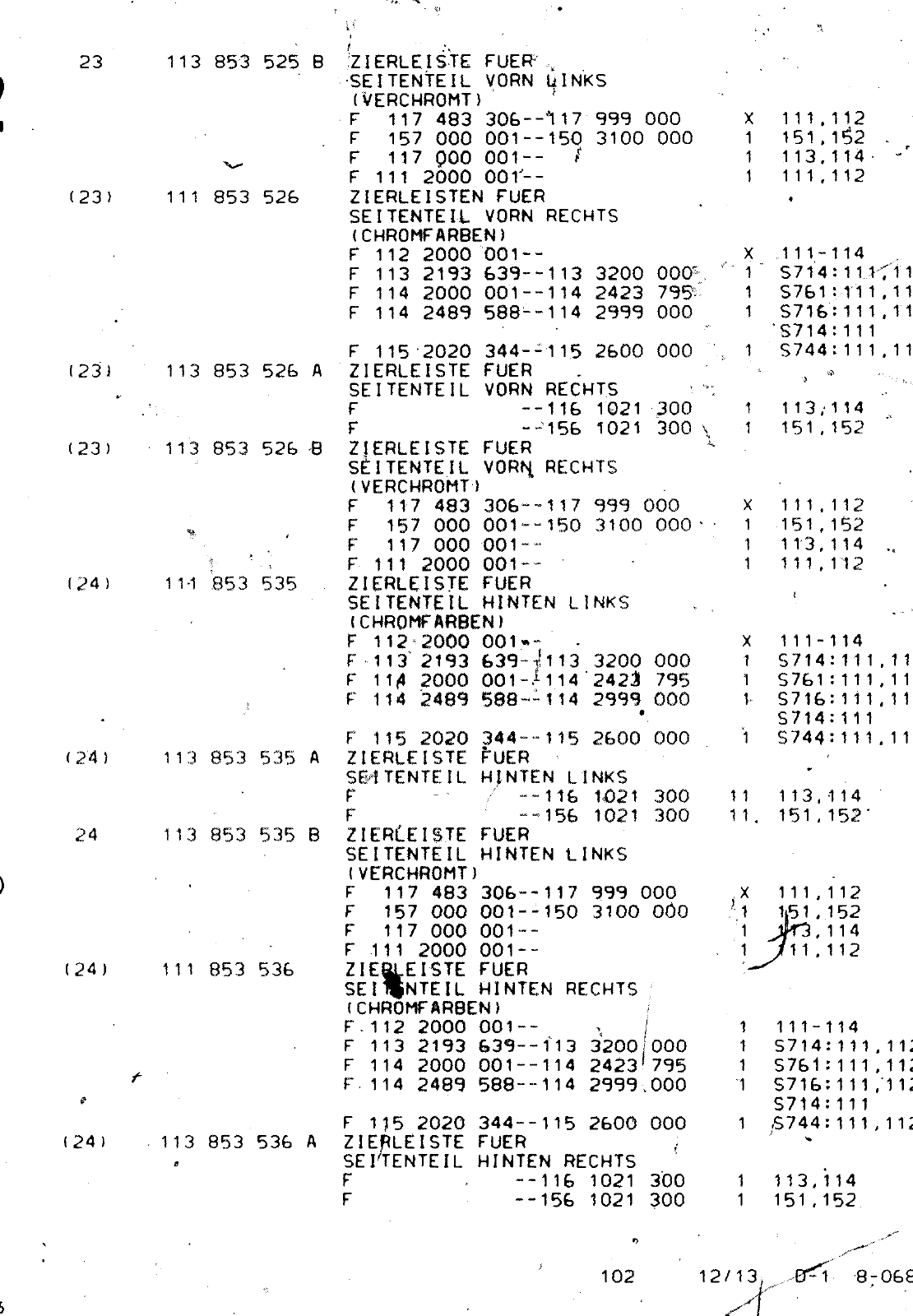 Vorschau VW 1200 1300 F-118 2050 000 Seite 962