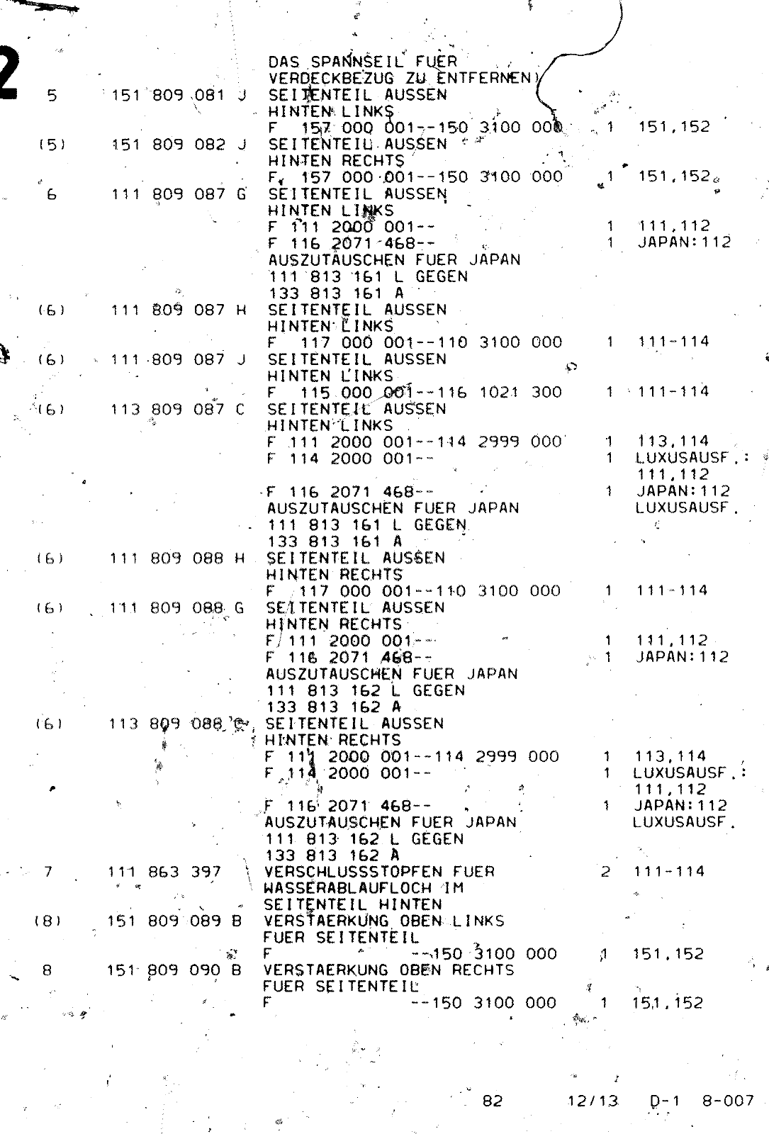Vorschau VW 1200 1300 F-118 2050 000 Seite 838