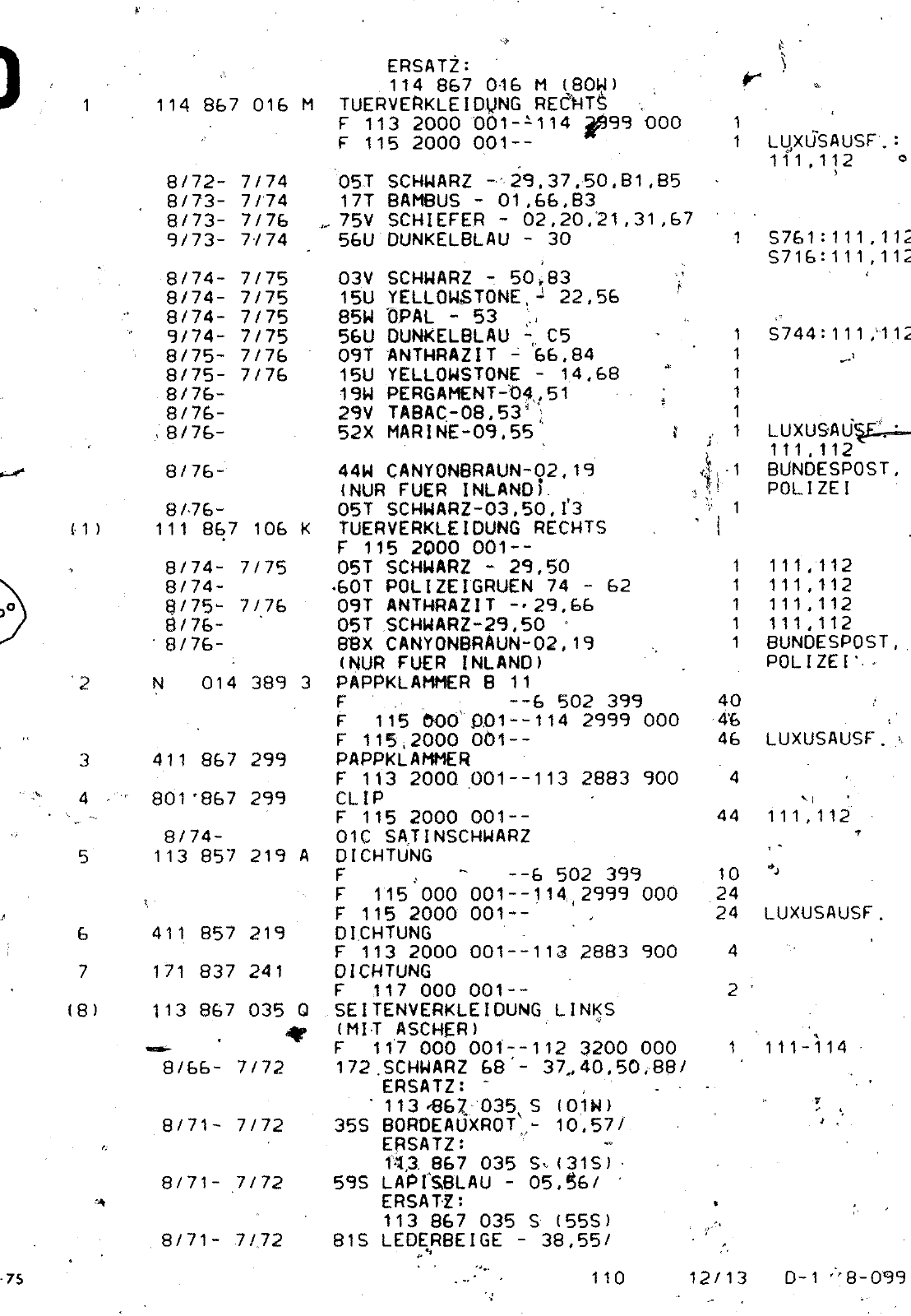 Vorschau VW 1200 1300 F-118 2050 000 Seite 1024