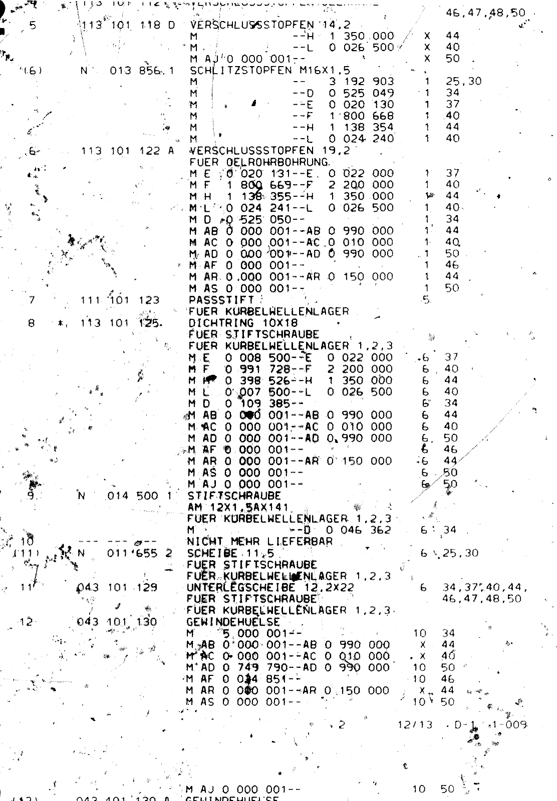Vorschau VW 1200 1300 F-118 2050 000 Seite 136