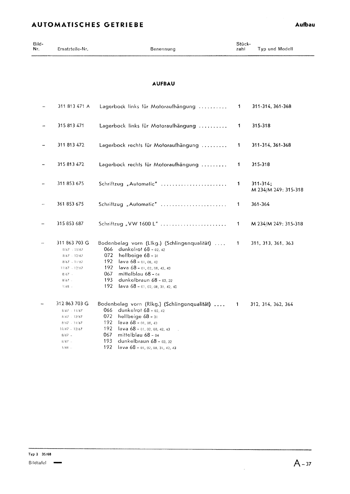 Vorschau Typ 3 (VW 1500 1600) Seite 769