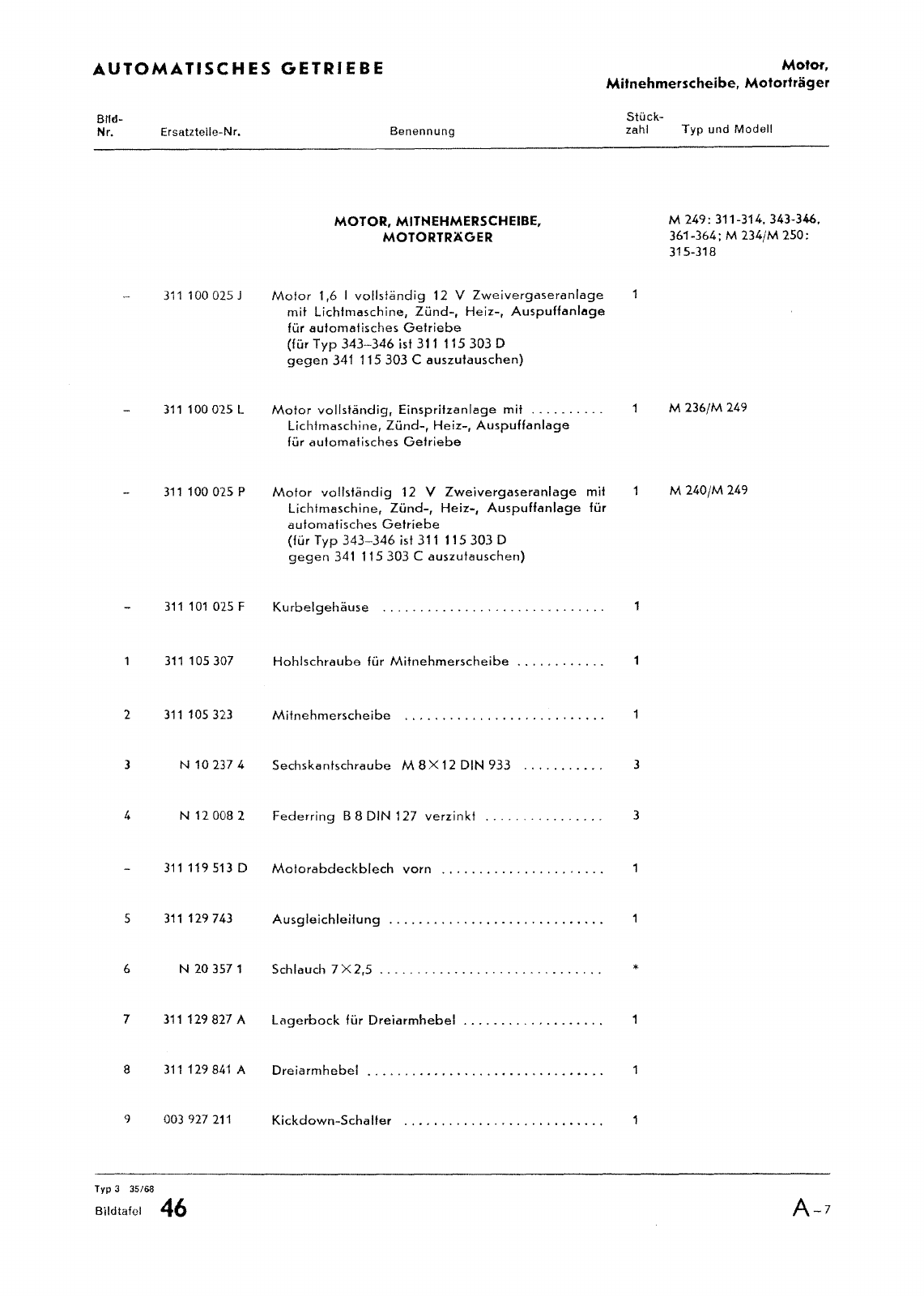 Vorschau Typ 3 (VW 1500 1600) Seite 735