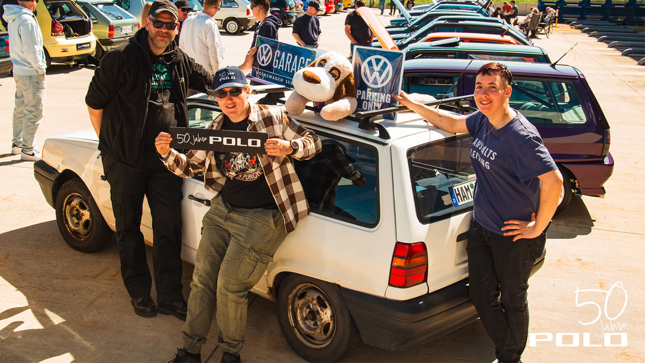 50 Jahre Polo Treffen - Wir sagen Danke und blicken zurück 50 Jahre Polo Community Treffen bei Volkswagen Classic Parts: Über 100 Teilnehmer feiern bei strahlendem Sonnenschein die Polo Generationen 1 bis 4.