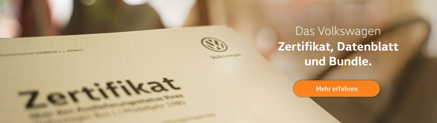Jetzt entdecken und das VW Zertifikat, Datenblatt oder Bundle bestellen.
