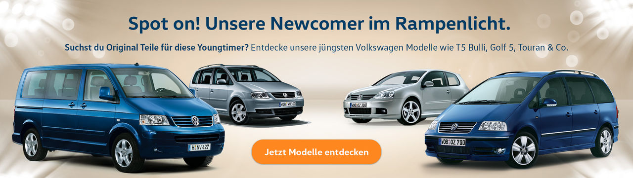 Entdecke Original Teile für beliebte Volkswagen Youngtimer wie T5 Bulli, Golf und Touran. Jetzt unsere neuesten Modelle im Rampenlicht kennenlernen und passende Ersatzteile finden.