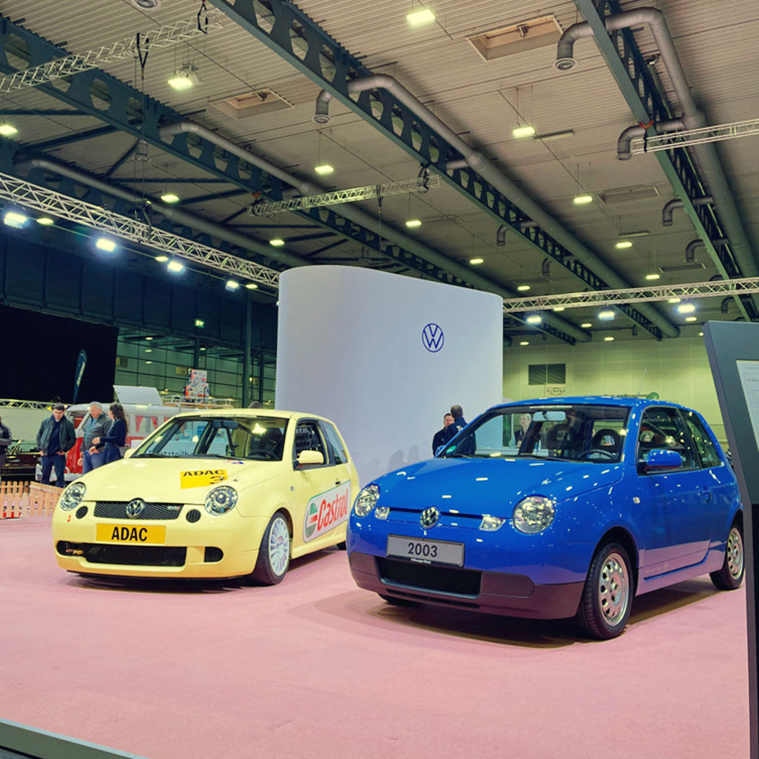 Auf unserem Gemeinschaftsstand bei der Bremen Classic Motorshow 2023 waren spannende Exponate ausgestellt, wie hier u. a. der Cup Lupo.