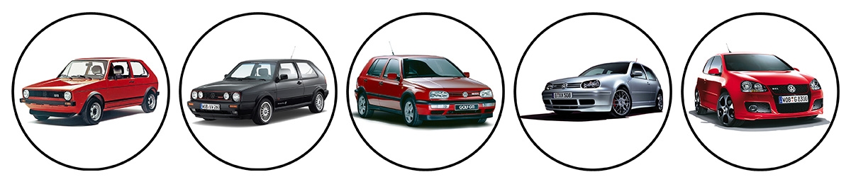 Golf GTI Modelle generation 1 to 5