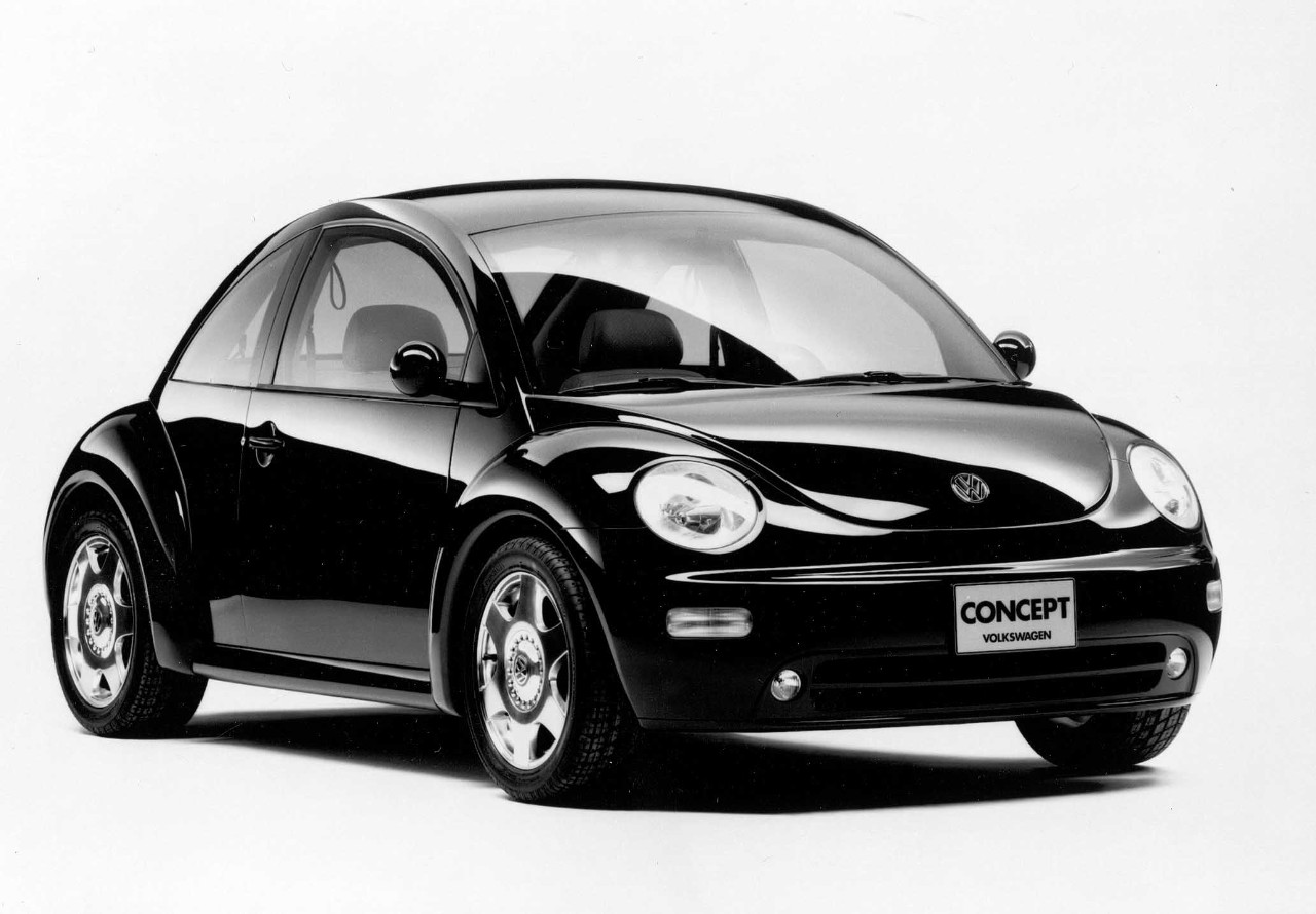 The concept study of the black VW New Beetle from 1995