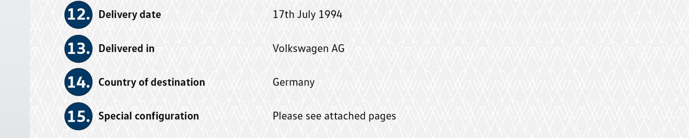 Volkswagen Classic Parts - The VW Certificate and Datasheet
