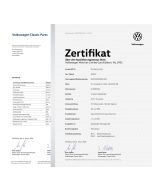 Bundle Volkswagen Zertifikat & Datenblatt