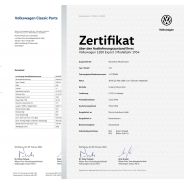 Set Volkswagen Zertifikat & Datenblatt